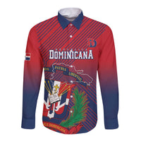 Dominican Republic 2026 Baseball Custom Long Sleeve Button Shirt Coat Of Arms Gradient Style - Wonder Print Shop