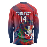 Dominican Republic 2026 Baseball Custom Long Sleeve Shirt Coat Of Arms Gradient Style - Wonder Print Shop