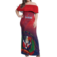 Dominican Republic 2026 Baseball Custom Off Shoulder Maxi Dress Coat Of Arms Gradient Style - Wonder Print Shop