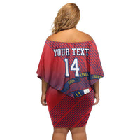 Dominican Republic 2026 Baseball Custom Off Shoulder Short Dress Coat Of Arms Gradient Style - Wonder Print Shop