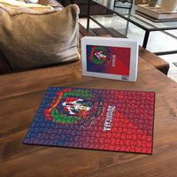 Dominican Republic 2026 Baseball Puzzle Coat Of Arms Gradient Style - Wonder Print Shop