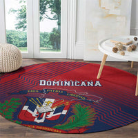 Dominican Republic 2026 Baseball Round Carpet Coat Of Arms Gradient Style - Wonder Print Shop