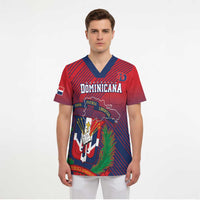 Dominican Republic 2026 Baseball Custom Scrub Top Coat Of Arms Gradient Style - Wonder Print Shop