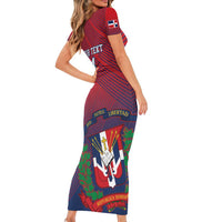 Dominican Republic 2026 Baseball Custom Short Sleeve Bodycon Dress Coat Of Arms Gradient Style - Wonder Print Shop