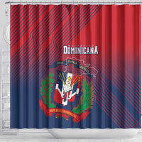 Dominican Republic 2026 Baseball Shower Curtain Coat Of Arms Gradient Style - Wonder Print Shop