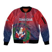 Dominican Republic 2026 Baseball Custom Sleeve Zip Bomber Jacket Coat Of Arms Gradient Style - Wonder Print Shop