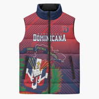 Dominican Republic 2026 Baseball Custom Sleeveless Puffer Jacket Coat Of Arms Gradient Style - Wonder Print Shop