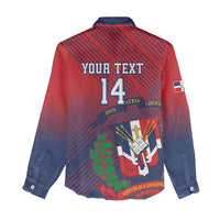 Dominican Republic 2026 Baseball Custom Women Casual Shirt Coat Of Arms Gradient Style - Wonder Print Shop