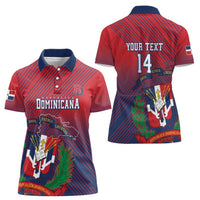 Dominican Republic 2026 Baseball Custom Women Polo Shirt Coat Of Arms Gradient Style - Wonder Print Shop
