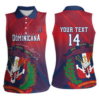 Dominican Republic 2026 Baseball Custom Women Sleeveless Polo Shirt Coat Of Arms Gradient Style - Wonder Print Shop