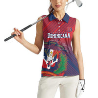 Dominican Republic 2026 Baseball Custom Women Sleeveless Polo Shirt Coat Of Arms Gradient Style - Wonder Print Shop