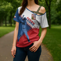 Czech Republic 2026 Baseball Custom Cross Shoulder Shirt Come On Cesko Flag Style - Wonder Print Shop