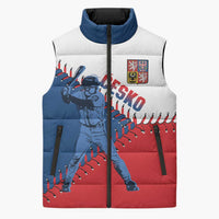 Czech Republic 2026 Baseball Custom Sleeveless Puffer Jacket Come On Cesko Flag Style - Wonder Print Shop