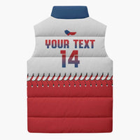 Czech Republic 2026 Baseball Custom Sleeveless Puffer Jacket Come On Cesko Flag Style - Wonder Print Shop