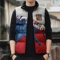 Czech Republic 2026 Baseball Custom Sleeveless Puffer Jacket Come On Cesko Flag Style - Wonder Print Shop