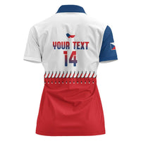 Czech Republic 2026 Baseball Custom Women Polo Shirt Come On Cesko Flag Style - Wonder Print Shop