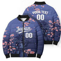 Japan 2026 Baseball Custom Bomber Puffer Jacket Come On Samurai Sakura Pattern - Wonder Print Shop