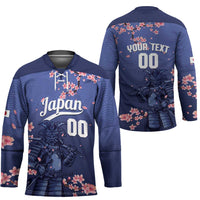 Japan 2026 Baseball Custom Hockey Jersey Come On Samurai Sakura Pattern - Wonder Print Shop