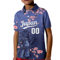 Japan 2026 Baseball Custom Kid Polo Shirt Come On Samurai Sakura Pattern - Wonder Print Shop