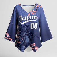 Japan 2026 Baseball Custom Kimono Sleeve Blouse Come On Samurai Sakura Pattern - Wonder Print Shop