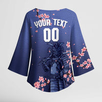 Japan 2026 Baseball Custom Kimono Sleeve Blouse Come On Samurai Sakura Pattern - Wonder Print Shop