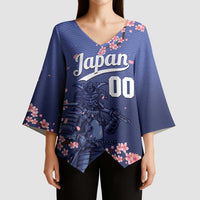 Japan 2026 Baseball Custom Kimono Sleeve Blouse Come On Samurai Sakura Pattern - Wonder Print Shop