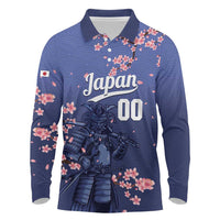 Japan 2026 Baseball Custom Long Sleeve Polo Shirt Come On Samurai Sakura Pattern - Wonder Print Shop