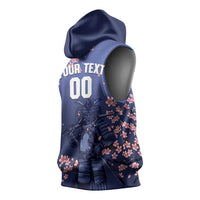 Japan 2026 Baseball Custom Sleeveless Hoodie Come On Samurai Sakura Pattern - Wonder Print Shop