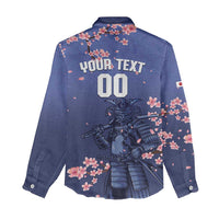 Japan 2026 Baseball Custom Women Casual Shirt Come On Samurai Sakura Pattern - Wonder Print Shop