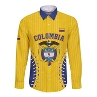 Colombia 2026 Baseball Custom Long Sleeve Button Shirt Go Champions Sporty Style - Wonder Print Shop