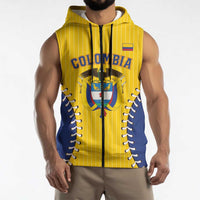 Colombia 2026 Baseball Custom Sleeveless Zip Hoodie Go Champions Sporty Style - Wonder Print Shop
