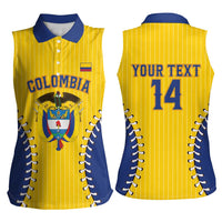 Colombia 2026 Baseball Custom Women Sleeveless Polo Shirt Go Champions Sporty Style - Wonder Print Shop