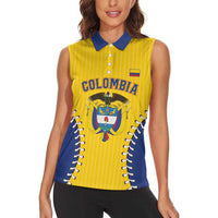Colombia 2026 Baseball Custom Women Sleeveless Polo Shirt Go Champions Sporty Style - Wonder Print Shop