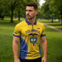 Colombia 2026 Baseball Custom Zipper Polo Shirt Go Champions Sporty Style - Wonder Print Shop