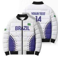 Brazil 2026 Baseball Custom Bomber Puffer Jacket Go Champions Sporty Style - Wonder Print Shop