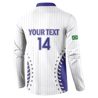 Brazil 2026 Baseball Custom Button Sweatshirt Go Champions Sporty Style - Wonder Print Shop
