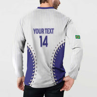 Brazil 2026 Baseball Custom Button Sweatshirt Go Champions Sporty Style - Wonder Print Shop