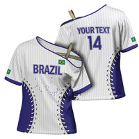 Brazil 2026 Baseball Custom Cross Shoulder Shirt Go Champions Sporty Style - Wonder Print Shop