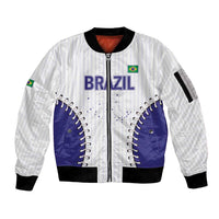 Brazil 2026 Baseball Custom Sleeve Zip Bomber Jacket Go Champions Sporty Style - Wonder Print Shop