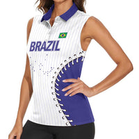 Brazil 2026 Baseball Custom Women Sleeveless Polo Shirt Go Champions Sporty Style - Wonder Print Shop