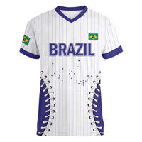 Brazil 2026 Baseball Custom Women V-Neck T-Shirt Go Champions Sporty Style - Wonder Print Shop