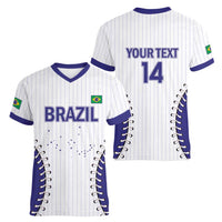 Brazil 2026 Baseball Custom Women V-Neck T-Shirt Go Champions Sporty Style - Wonder Print Shop