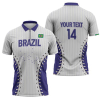 Brazil 2026 Baseball Custom Zipper Polo Shirt Go Champions Sporty Style - Wonder Print Shop