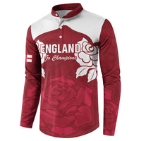 Custom England Rugby 2025 Button Sweatshirt Go Champions Red Rose