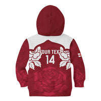 Custom England Rugby 2025 Kid Hoodie Go Champions Red Rose - Wonder Print Shop