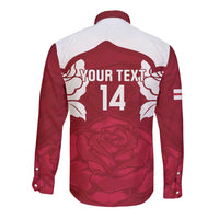 Custom England Rugby 2025 Long Sleeve Button Shirt Go Champions Red Rose