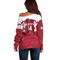 Custom England Rugby 2025 Off Shoulder Sweater Go Champions Red Rose - Wonder Print Shop