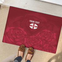 Custom England Rugby 2025 Rubber Doormat Go Champions Red Rose - Wonder Print Shop