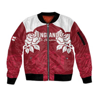 Custom England Rugby 2025 Sleeve Zip Bomber Jacket Go Champions Red Rose - Wonder Print Shop