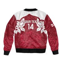 Custom England Rugby 2025 Sleeve Zip Bomber Jacket Go Champions Red Rose - Wonder Print Shop